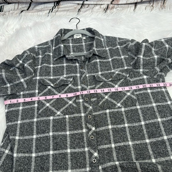 BKE from The Buckle Brushed Flannel Shirt Button Down Black White Eased Fit LRG - Picture 12 of 15